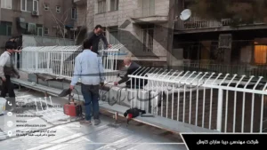 نرده فلزی مدرن و مقاوم برای ساختمان