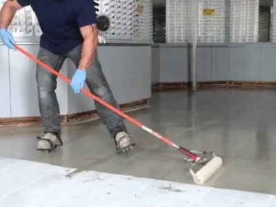 ارزیابی سطح بتن قدیمی آلوده به روغن قبل از آمادهسازی برای پرایمر اپوکسی